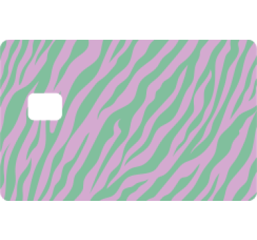 Sticker para tarjeta estampado de cebra verde menta - TenVinilo