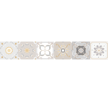 Vinilo para escalera azulejos portugueses beige - TenVinilo