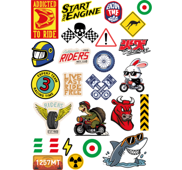 Calcomanía para moto paquete de diseño de bombas - TenVinilo