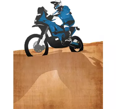 Vinilo motociclismo piloto desierto - TenVinilo