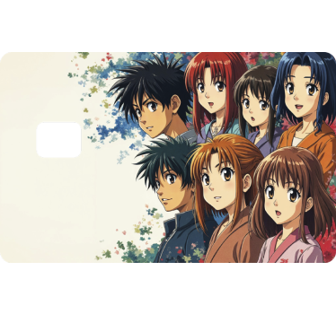 Sticker para tarjeta personajes de anime japoneses - TenVinilo