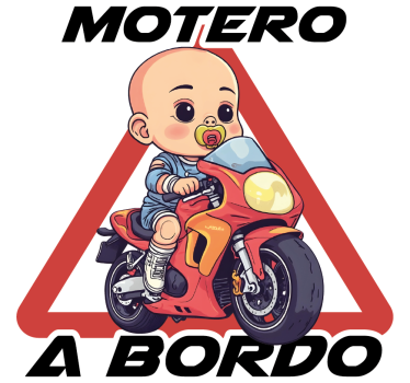 Calca para auto bebé motera a bordo - TenVinilo