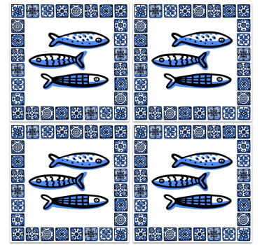 Azulejo adhesivo sardinas - TenVinilo