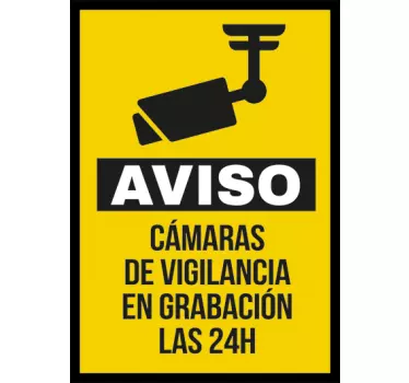 Cartel adhesivo cámaras vigilancia - TenVinilo