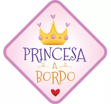 Vinilo para coche princesa a bordo - TenVinilo