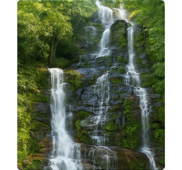 Vinilo mampara baño cascada de roca natural - TenVinilo