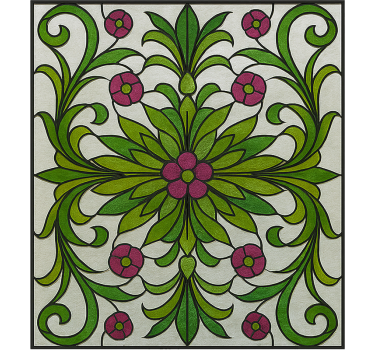 Vinilo para vidrio cristal con motivos florales victorianos - TenVinilo