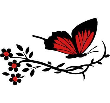 Calca para auto efecto mariposa negro rojo - TenVinilo