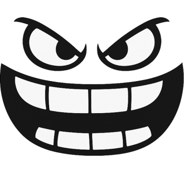Calca para auto cara de monstruo para retrovisor - TenVinilo