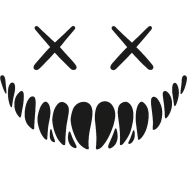 Calca para auto cara sonriente con ojos xx - TenVinilo