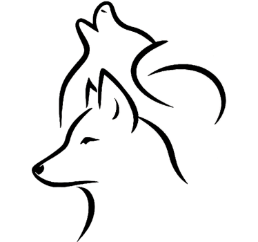 Calca para auto arte lineal de lobo - TenVinilo