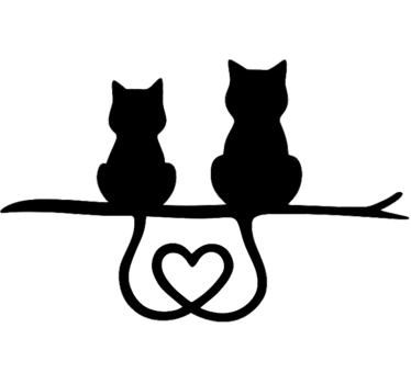 Calca para auto cola de gato corazón - TenVinilo