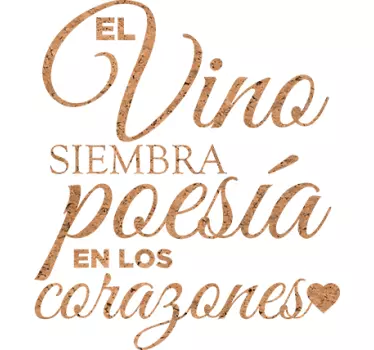 Vinilo para comedor sobre vino Dante simulación corcho - TenVinilo