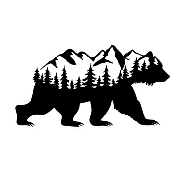 Calca para auto oso de montaña y ola - TenVinilo
