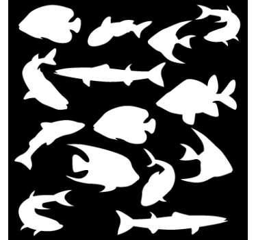 Vinilo para cristales silueta peces - TenVinilo