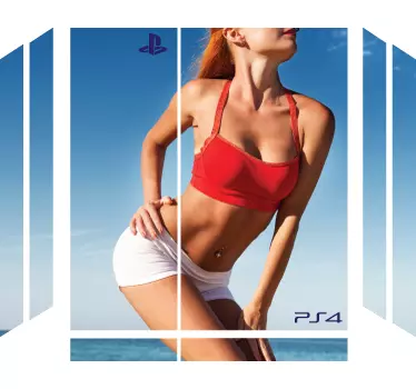 Sticker erótico PS4 chica sexy - TenVinilo