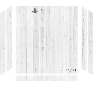Vinilo para PS4 con textura madera blanca - TenVinilo