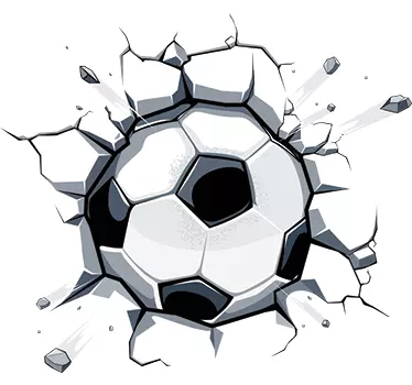 Vinilo para pared infantil 3D pelota de fútbol - TenVinilo