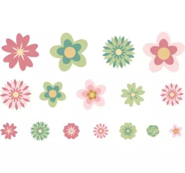 Pegatinas para bicicleta de flores bonitas y coloridas - TenVinilo