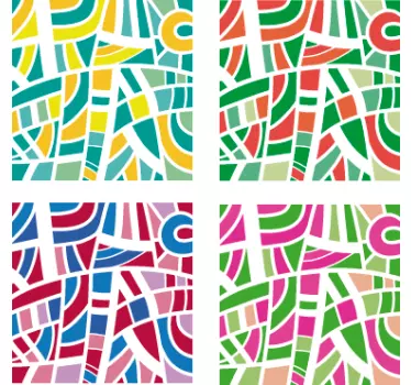 Azulejos vinílicos coloridos abstractos - TenVinilo