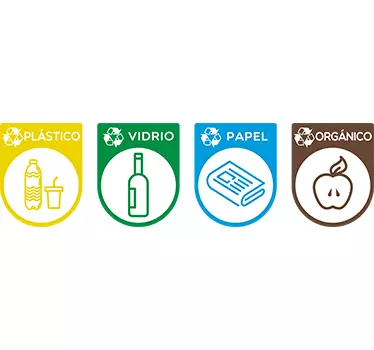 Pegatinas cubo reciclaje - TenVinilo