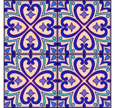Cenefa adhesiva flor de talavera - TenVinilo