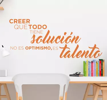 Vinilo frase pared creer que tiene solución - TenVinilo