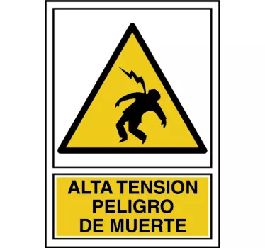 Pegatina advertencia señal de alto voltaje - TenVinilo
