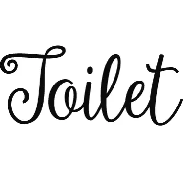 Vinilo para puerta del baño frase toilet - TenVinilo