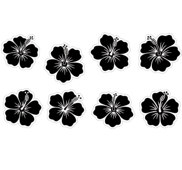Calca para bicicleta pack de flores de hibisco - TenVinilo