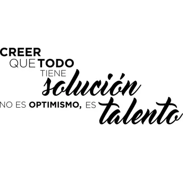 Vinilo frase motivacional talento - TenVinilo