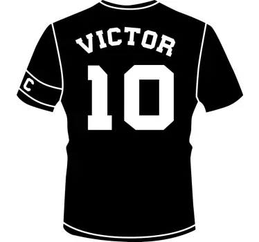 Vinilo fútbol camiseta personalizable - TenVinilo
