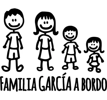 Pegatina personalizada para coche de familia - TenVinilo