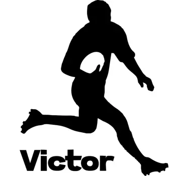 Vinilos para pared rugby personalizado - TenVinilo
