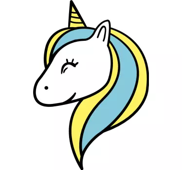 Pegatina para bicicleta unicornio feliz - TenVinilo