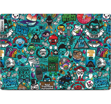 Pegatina para portátil skin de doodle bomb de dibujos - TenVinilo