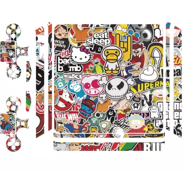 Vinilo adhesivo sticker bomb ps4 - TenVinilo