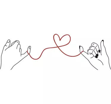 Vinilo cabecero de amor el hilo rojo - TenVinilo