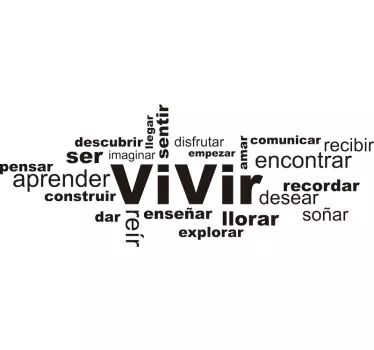 Vinilo para pared salón conceptos vitales - TenVinilo