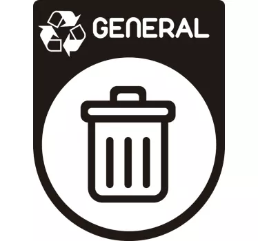 Vinilo icono reciclaje basura general - TenVinilo