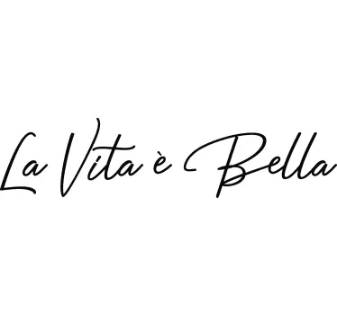 Pegatina para coche La vita é bella - TenVinilo