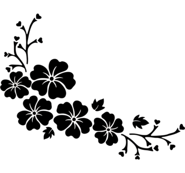 Calca para auto esquina de flores negras - TenVinilo
