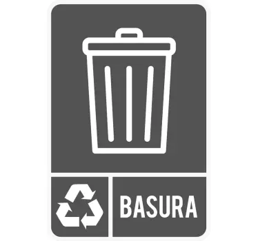 Señalética autoadhesiva reciclaje basura general - TenVinilo