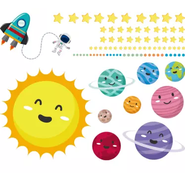 Vinilo espacio sistema solar infantil - TenVinilo