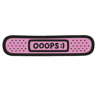 Calca para auto vendaje "oops" rosa - TenVinilo
