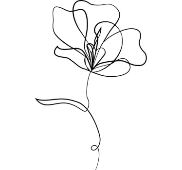 Vinilo flor dibujo minimalista de flores - TenVinilo