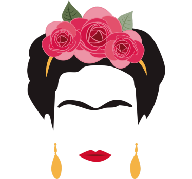 Vinilo para salón retrato minimalista Frida Kahlo - TenVinilo