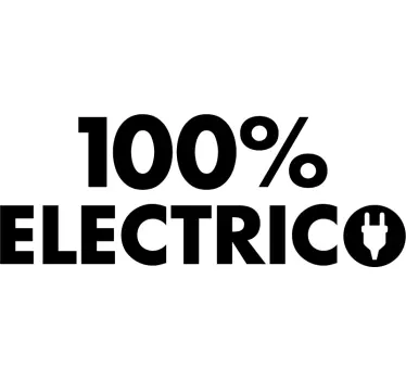 Vinilo coche frase 100% eléctrico - TenVinilo