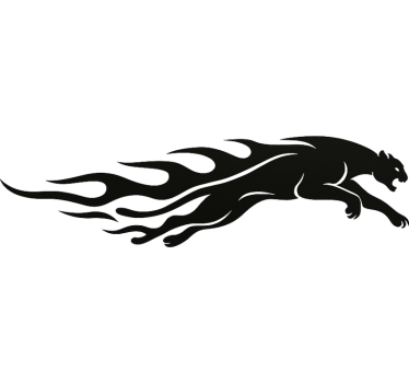 Calca para auto puma corriendo con llamas - TenVinilo