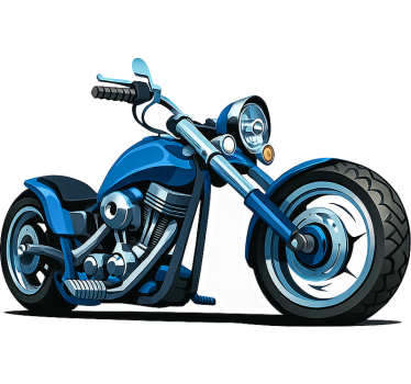 Vinilo de moto estilo azul cruiser - TenVinilo